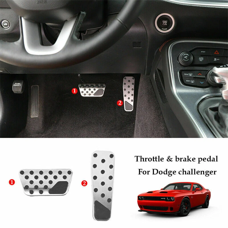 Gas & Brake Pedal Cover Kit For Dodge Challenger Charger Chrysler 300 M 2009-20 - Image 2 of 4