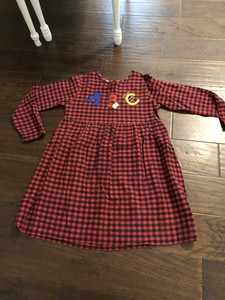 red check school dress