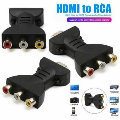 1xMale To 3   Video Audio AV Adapter Component Converter For DVD/HDTV Plug #F4