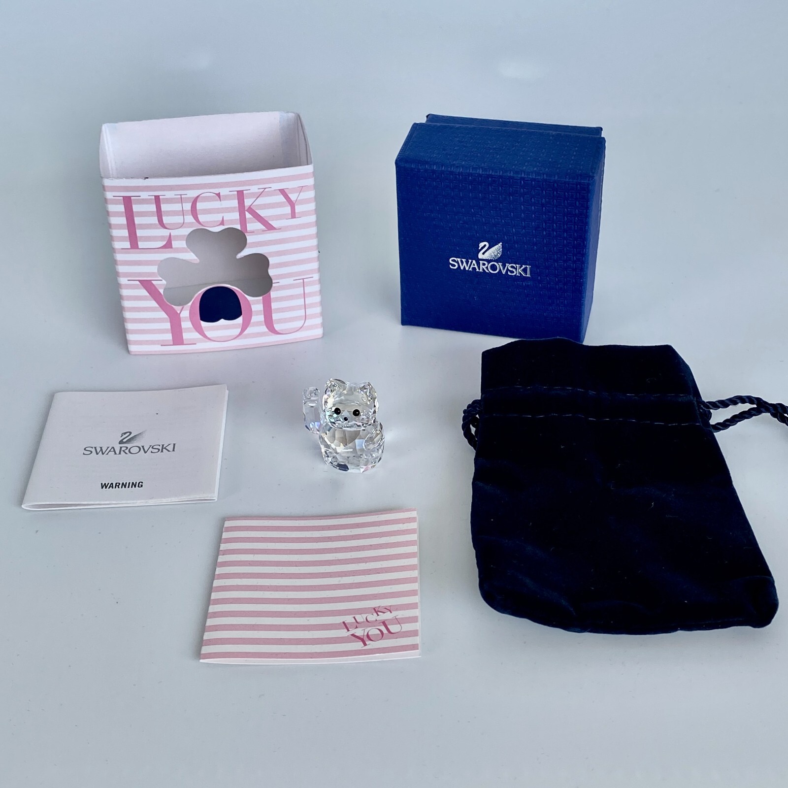 Swarovski 1071038 Figurine Crystal Lucky Cat 2011 Verena Castelein Box COA