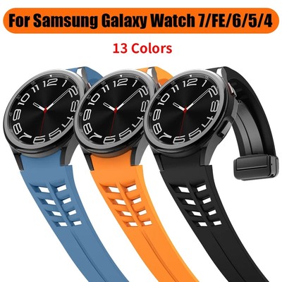 Magnetic Buckle Breathable Silicone Band for Samsung Galaxy Watch 7 6 5 4 Bands