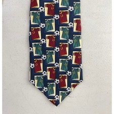 Vintage Soccer Jersey Tie 1990s Sports Football Silk Necktie
