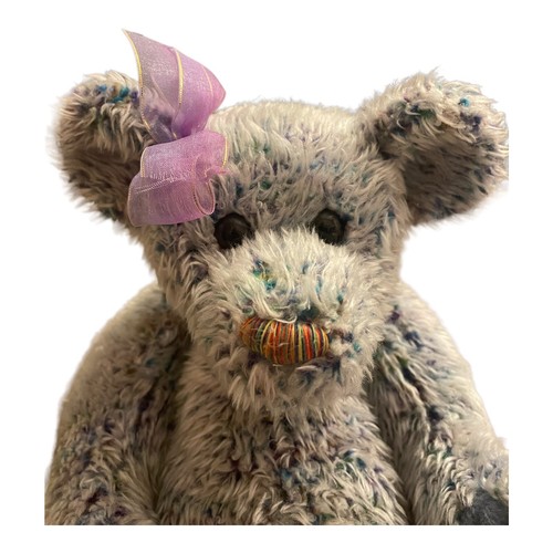 Vintage Ty RAZZMATAZZ Blue Rainbow Confetti Teddy Bear 2000 Plush Animal EUC - Picture 2 of 5