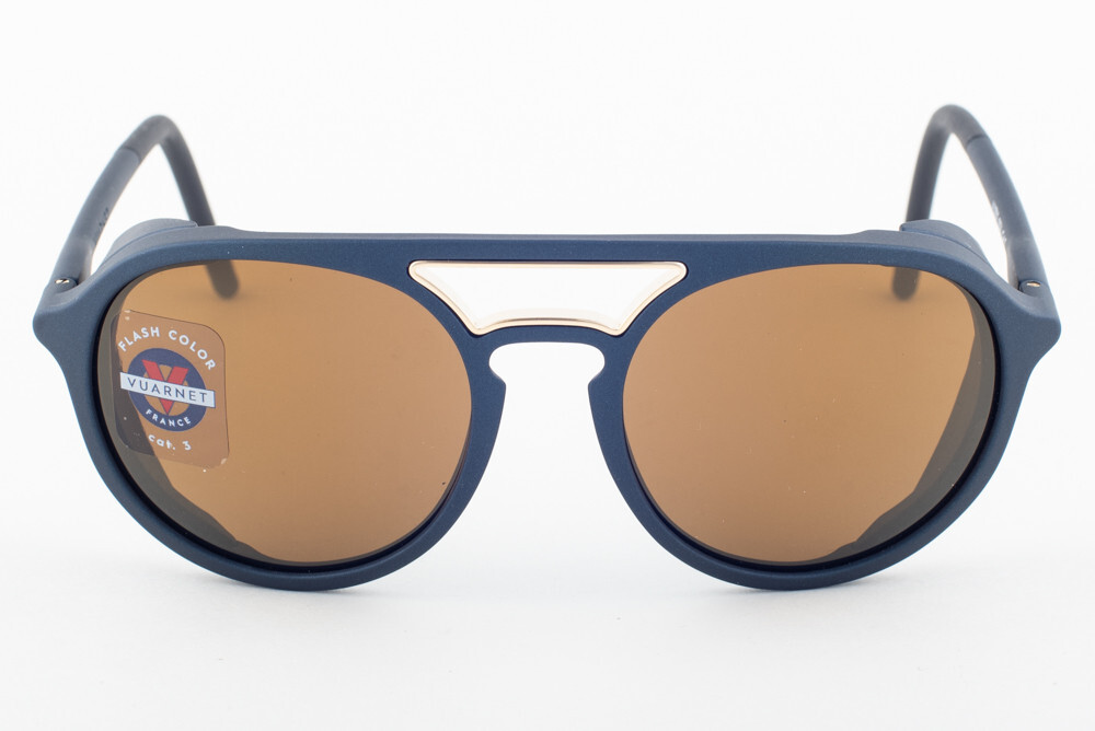 NEW VUARNET unisex non polarized sunglasses in matte blue/gold flash Vuarnet Sunglasses – Good See Co main image 4
