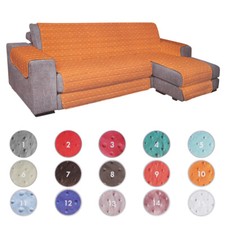 Copridivano con Penisola 2 3 4 Posti Trapuntato Salva Divano Colori Reversibile 