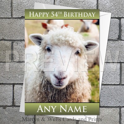Birthday Card For Brother, Funny Sheep Birthday Card, Embroidery