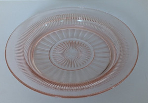  6" Dessert Plate Pink Translucent Glass. 