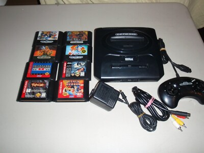 SEGA GENESIS SYSTEM W/8 GAMES SONIC 2 GOLDEN AXE KID CHAMELEON BOXING MORE