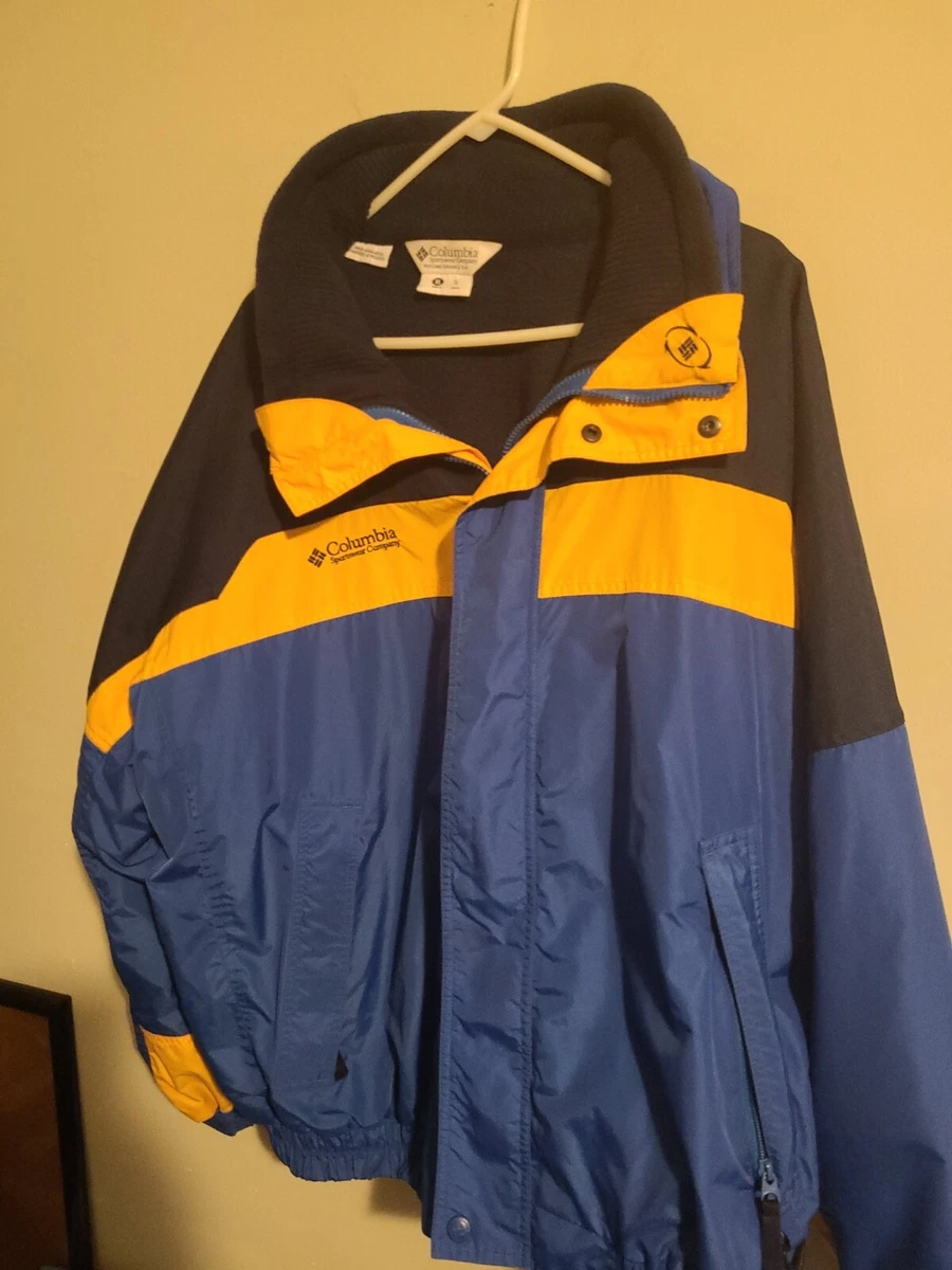 Winter coat outlet with yellow strap