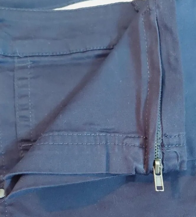 Mango MNG Basics Womens Pants Size 12 Blue Zipup Pockets Stretch Flat Front thumbnail 8