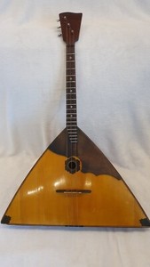 Balalaika ALTO 3 string handmade by master, Soviet period
