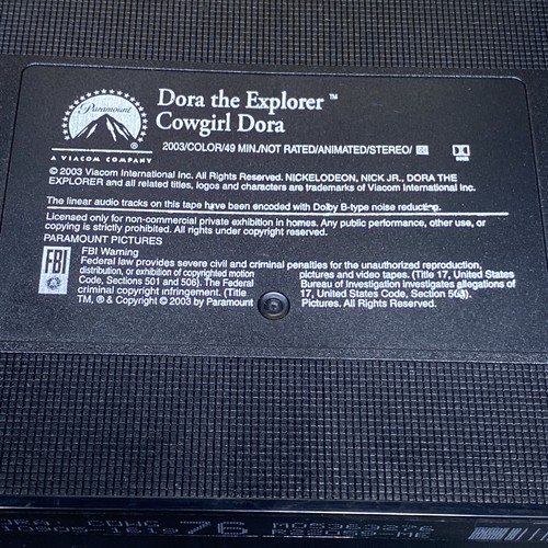 Nick Jr Dora The Explorer Cowgirl Dora VHS Tape Nickelodeon Wild West Adventures - Picture 8 of 8