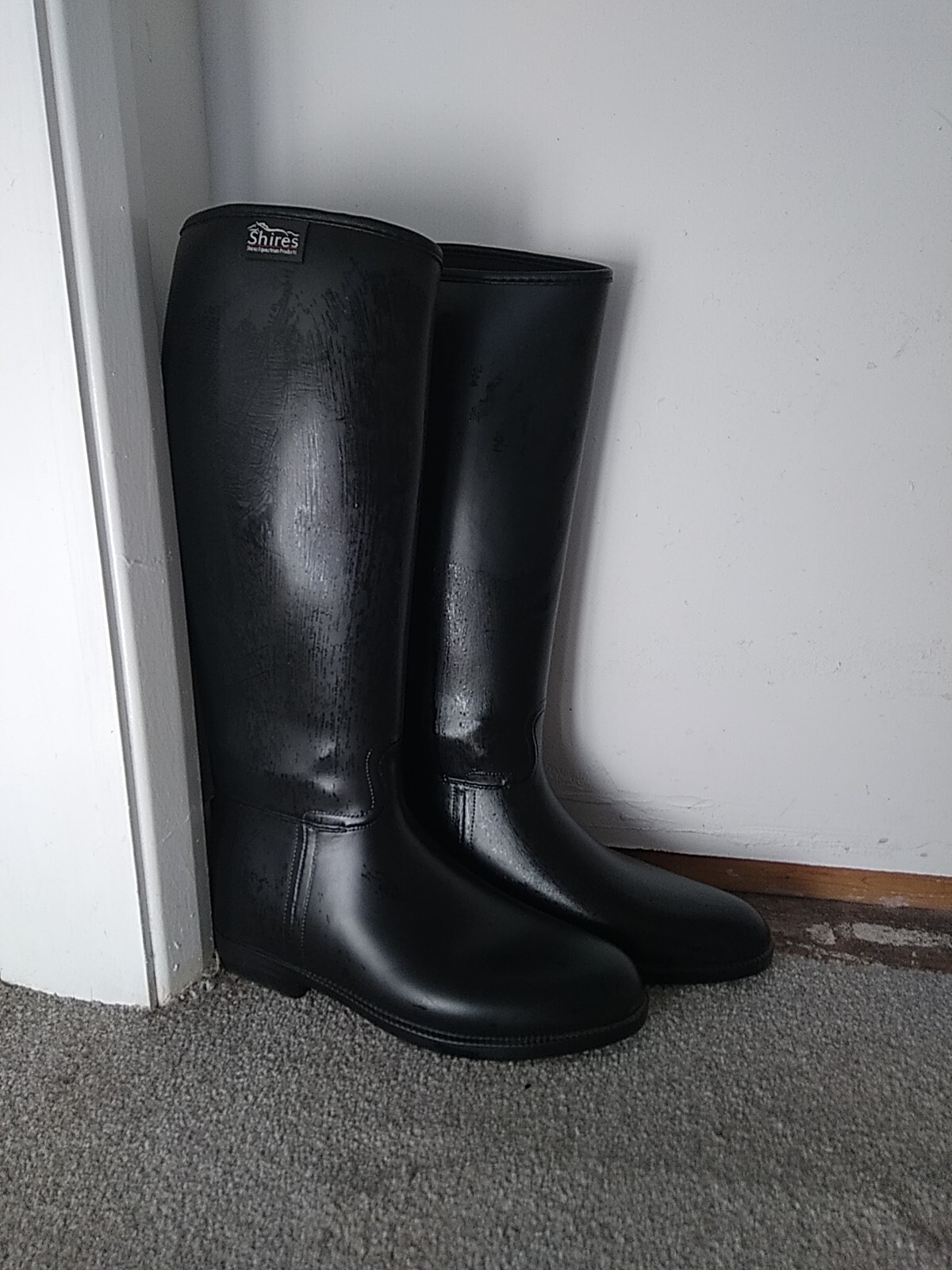 Shires Long Waterproof Rubber Riding Boot Black Ladies Size 7/41 eBay