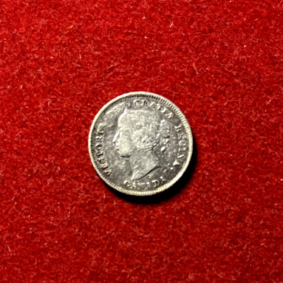 Canada 1886 5 Cents Silver Coin Small 6 KM#2 T3043b