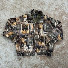 Vtg 90s Bomber Silk Jacket Sz XL Fit Sz M Safari Animal Print Thick Streetwear