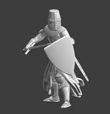 Northern Crusades Miniatures Medieval Knight in defensive pose 28 32 35 40 54mm