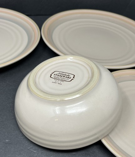 Noritake Stoneware Sunset Mesa Taupe 2 Dinner & 2 Salad Plates 1 Cereal Bowl - Picture 5 of 8