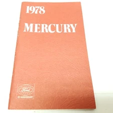 1978 Mercury Factory Original Glovebox Owners Manual Book