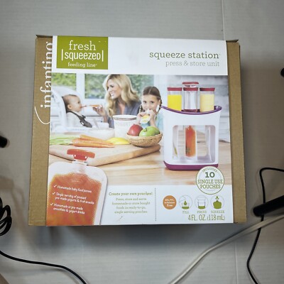 Infantino Squeeze Station Store Fresh Squeezed Fill Your Own Baby Puree Pouches