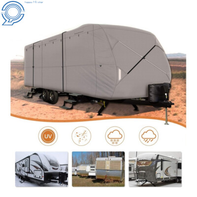 Waterproof Camper Travel Trailer Cover 4-Ply For 18'-20' RV Trailer Cover