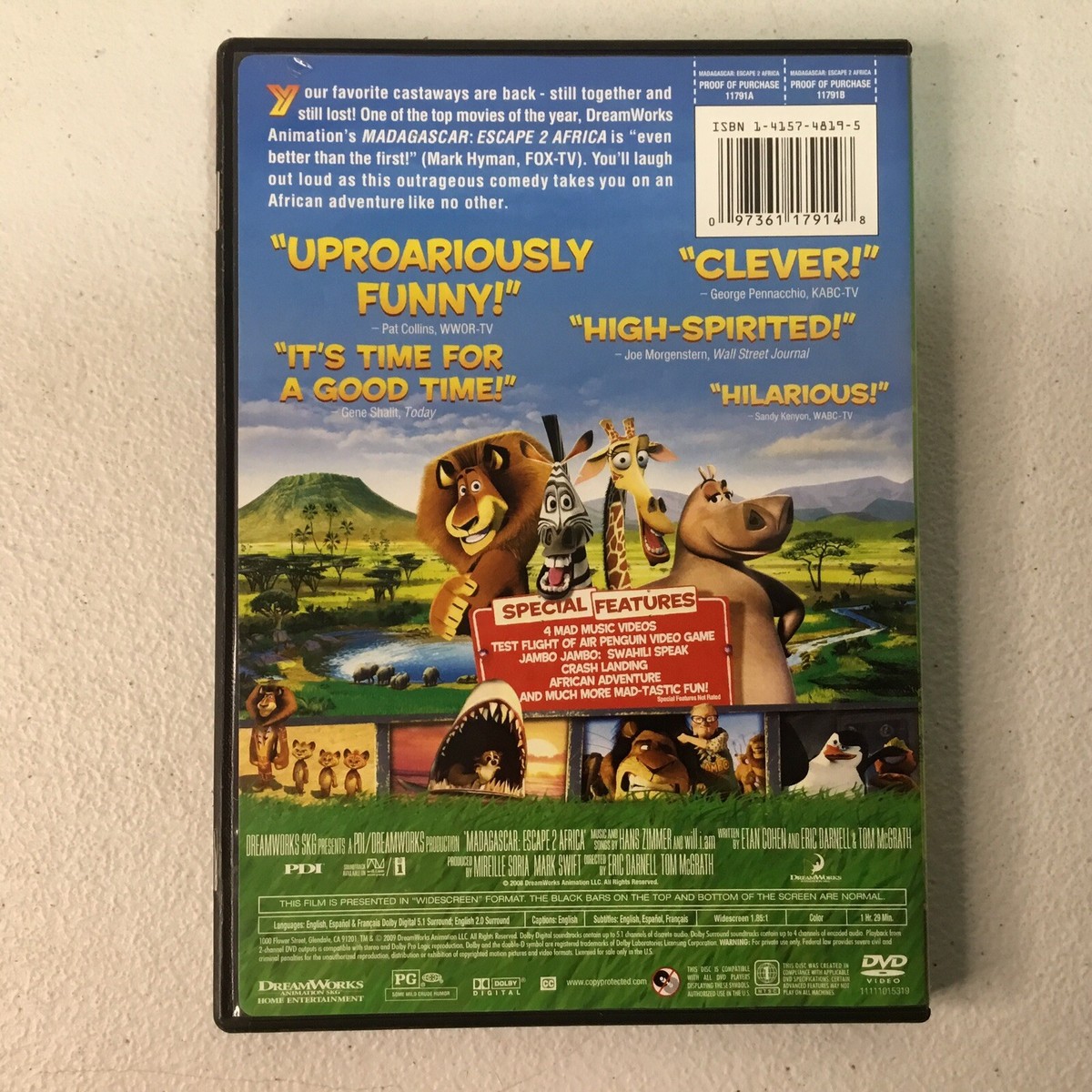 Madagascar Escape 2 Africa DVD, MULTIPLES SHIP/FREE! | eBay