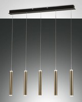 Fabas Luce Led Pendel Decken Leuchte Prado Schwarz/Gold 5X660Lm 33W 3685-48-209