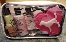 Victoria Secret PINK Coconut Oil Body Care 5 piece Travel Carry On Gift Set NEW
