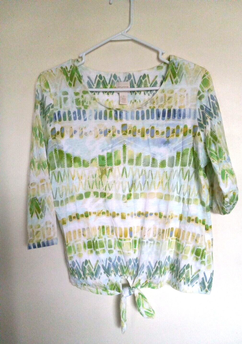 Chicos women’s multi colored patterned Cotton top… - image 1