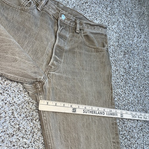 Levi’s 501 Jeans Mens 32 X 28.5 Button Fly Straight Leg Denim Classic Brown - Picture 9 of 13