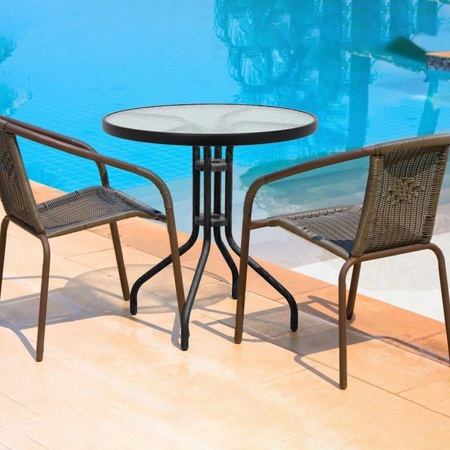 Garden Treasures Davenport 18 In X 18 In Square Steel End Table Outdoor Black For Sale Online Ebay