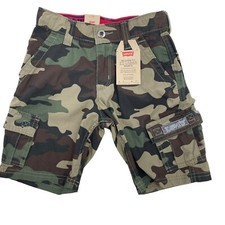 Levi s Boys Size 16 Husky Camo Cargo Shorts Green Adjustable Waist NWT
