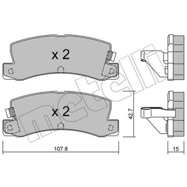 Metelli BremsbeläGe Bremsbelegsatz Hinten FüR Toyota Corolla Liftback-image