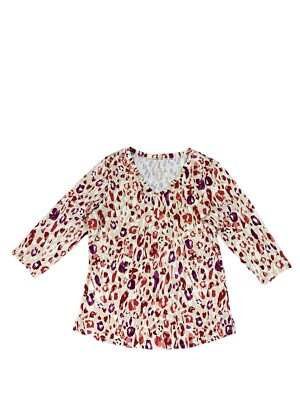 Belle by Kim Gravel Women Marsala TripleLuxe Knit Spot On Smile Hem Top Size XS