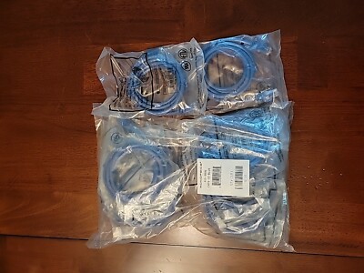 (12) Monoprice 5' Cat 6 Patch Cord Cable Blue Network Ethernet Cable PID 9806