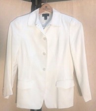 Anne Klein Women's Off White Linen Blazer, Size 2