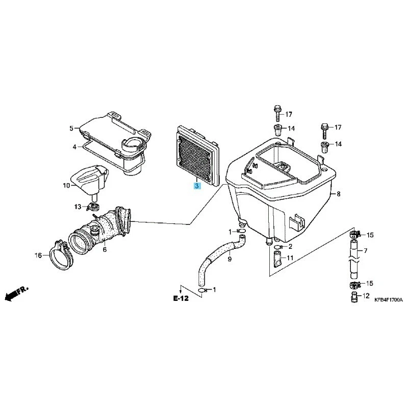 Elemento purificador de aire genuino HONDA CRF230L 08-09 CRF230M 2009 17211-KFB-000 OEM Foto 4 de 4