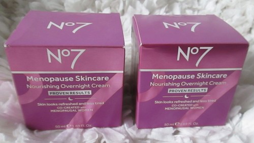 *2* No7 MENOPAUSE SKINCARE NOURISHING OVERNIGHT CREAM 1.69 FL OZ PROVEN RESULTS