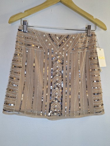 SHOW ME YOUR MUMU Pearly Skirt Set Tank & Skirt Size S Party Festival Prom Bling - Picture 7 of 13