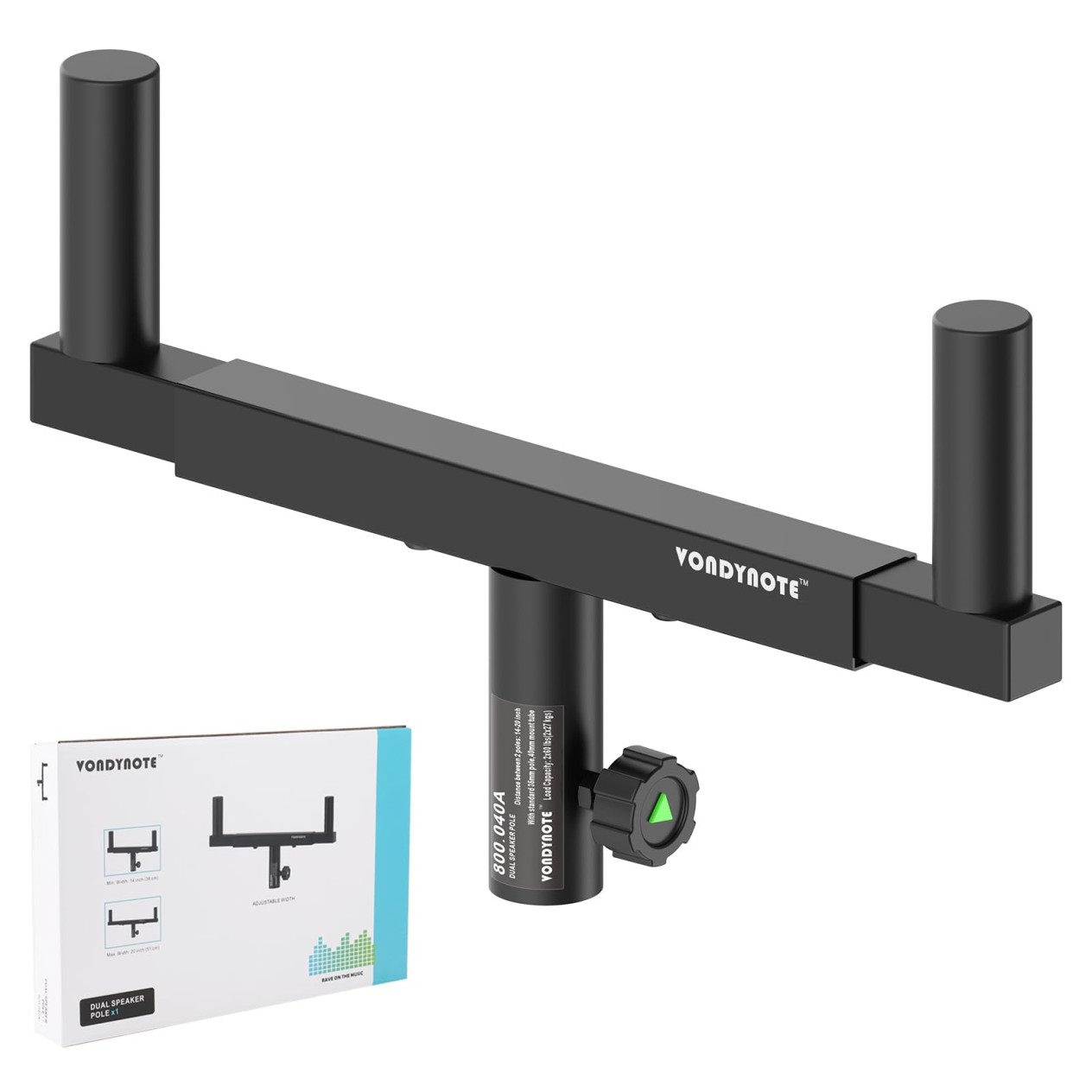 Vondynote Dual Speaker Mount Bar Mounting Fork Bracket Speaker Pole Width Adjust