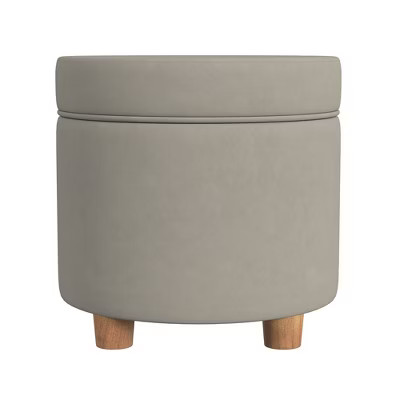 Round Storage Ottoman Fawn Velvet - HomePop 9990₽