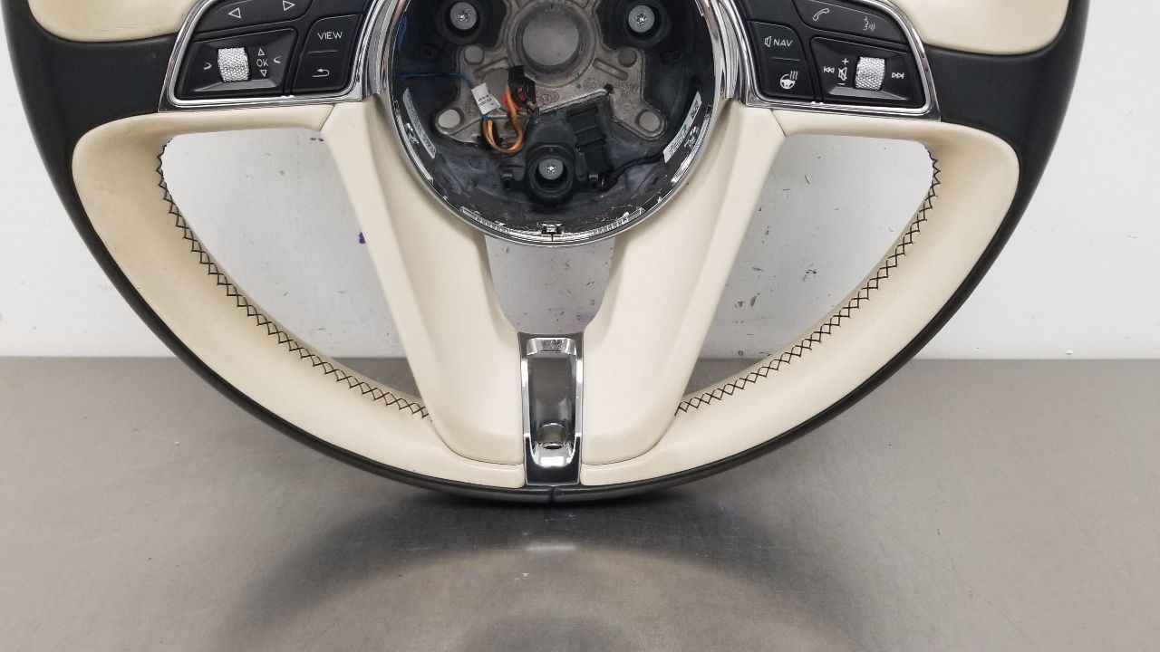 17 BENTLEY BENTAYGA HEATED STEERING WHEEL WITH CONTROLS BLACK AND WHITE LEATHER