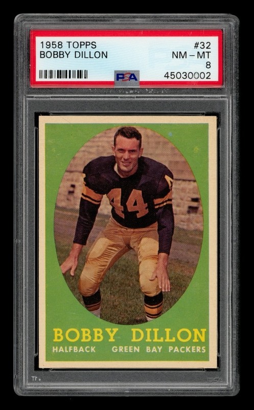 1958 Topps Set-Break # 32 Bobby Dillon PSA 8 NM-MT