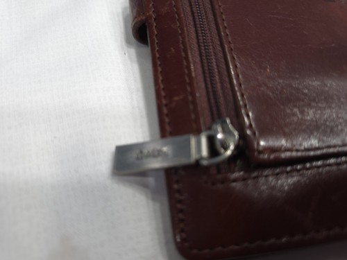 Hobo International Red/Brown Bifold Wallet with 12 Credit Card Slots - Picture 8 of 12