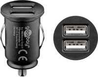 150X Goobay 44177 12 W Dual-Usb Auto-LadegeräT, Schwarz - Kfz-Ladeadapter Mit 2X