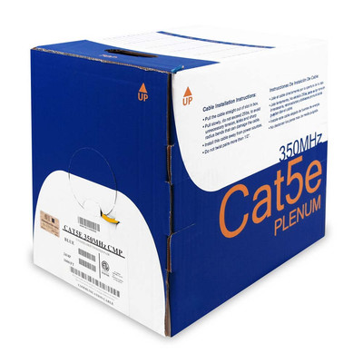 1000Ft CAT5E Solid Cable Plenum Orange, UL/ETL/CSA