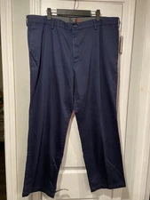 Dockers Mens Size 40x30 Navy Blue Easy Care Elastic Waist Zip Up Chino Pants
