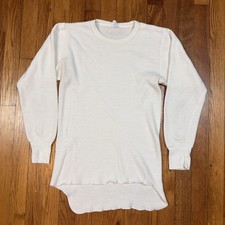 Vintage 80s Morgan Arctex Thermal Shirt Mens M Long John Made in USA White