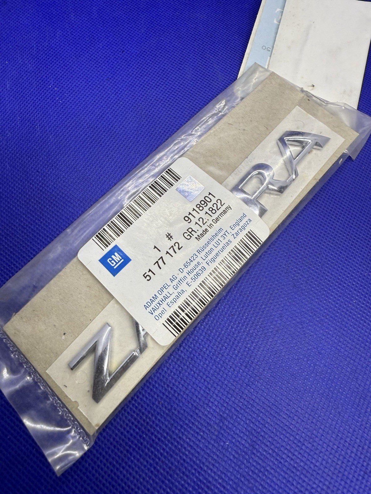 Insigne de coffre Opel Zafira A d'origine finition chrome brillant haut de gamme
