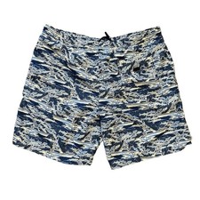 Vineyard Vines Swim Trunks M Blue Shark Boat Print Chappy Shorts Fishing Beach