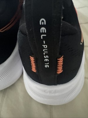 Size 9 - Asics Gel Pulse 16 Black Orange Stripe White/orange Soles